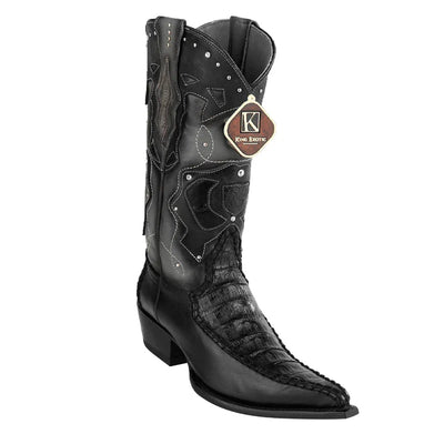 Men's King Exotic Boots Genuine Caiman Belly 3x Toe Black Cherry (495v28218)
