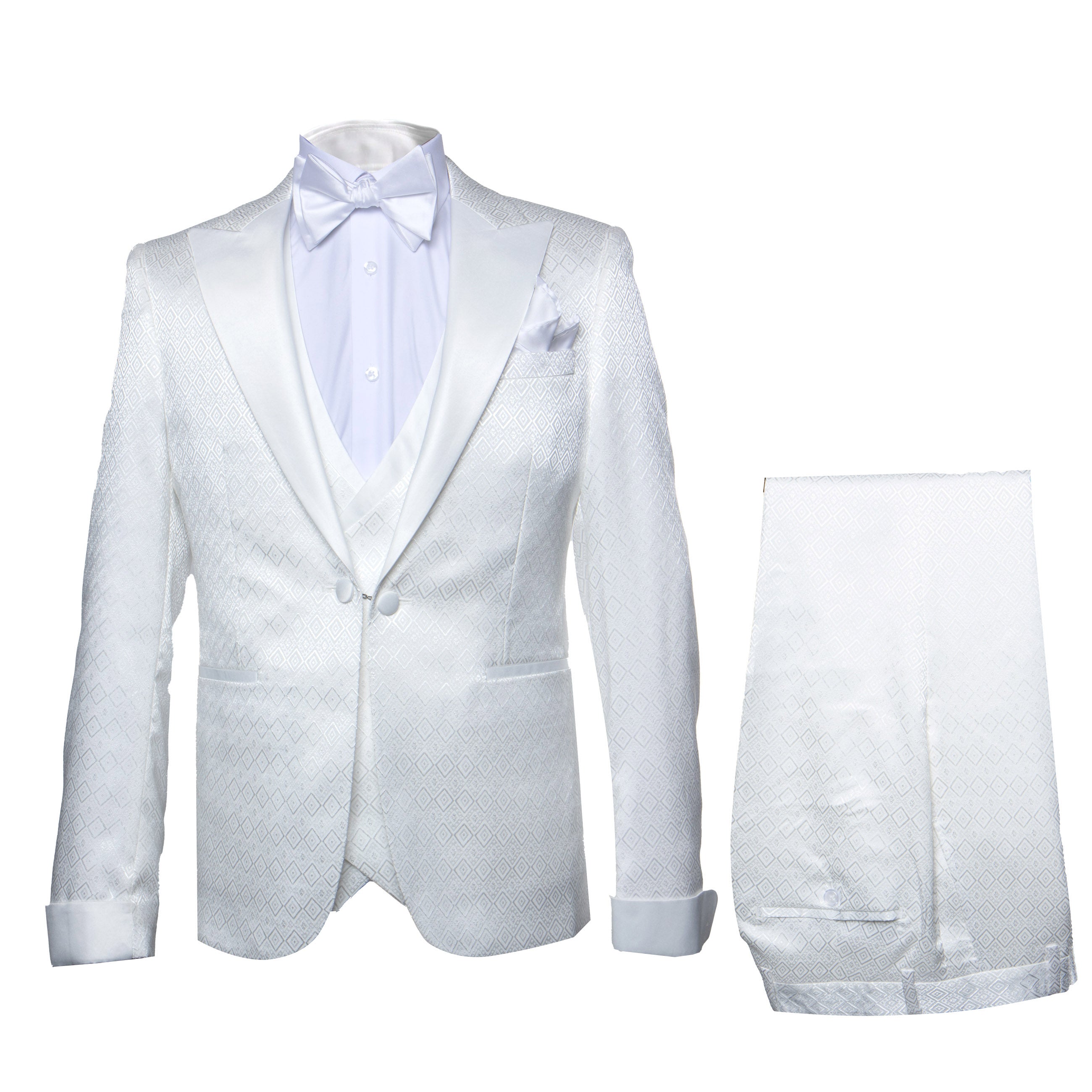 ROSSI MAN FORD RM1911 White 3 Piece Suit