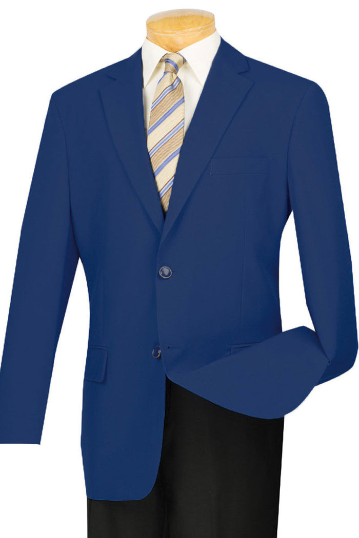 Men's Navy Two-Button Poplin Dress Blazer