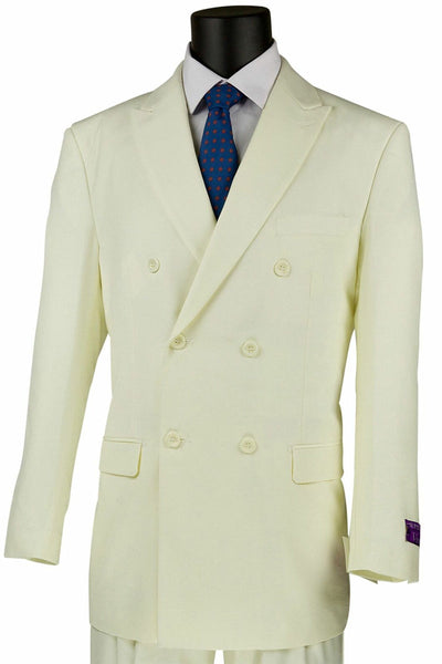 Classic Ivory Double Breasted Poplin Suit