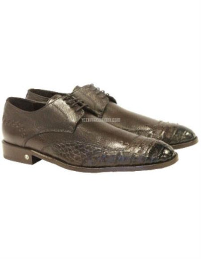 Faded Brown Genuine Caiman Derby by Vestigium