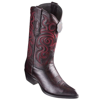 Black Cherry J Toe Ostrich Cowboy Boots