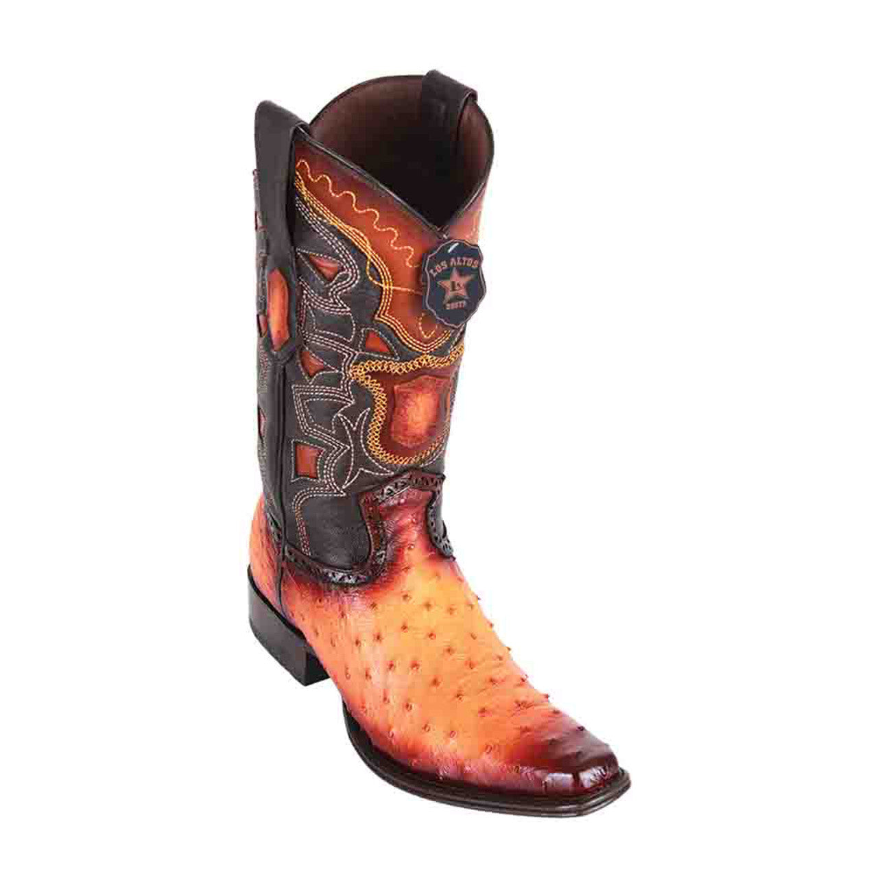 Los Altos Ostrich Faded Buttercup Square Toe Boot