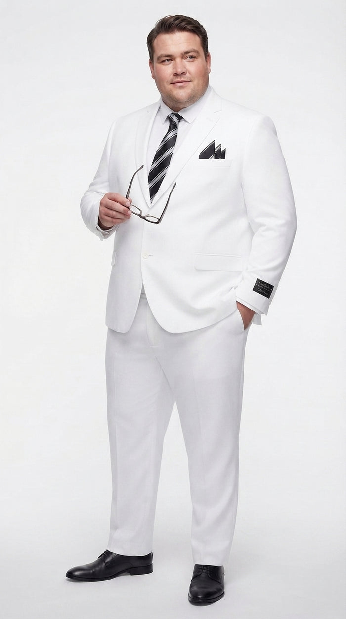Men’s White Wedding Suit, 2 Button Formal Groom Prom Dress Suit
