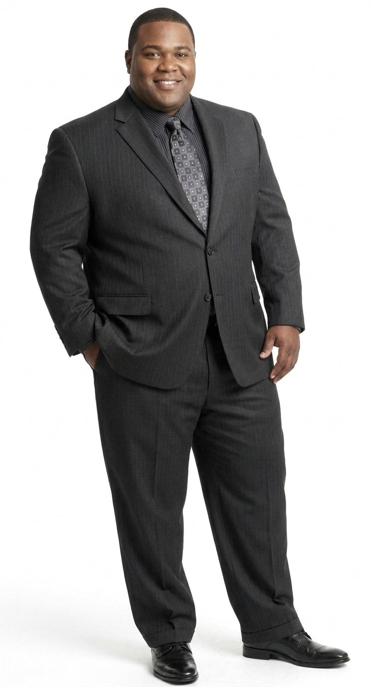 Men’s Charcoal Gray Super 150’s Wool 2-Piece Suit – Two-Button Hand Pick Stitch Business and Formal Suit