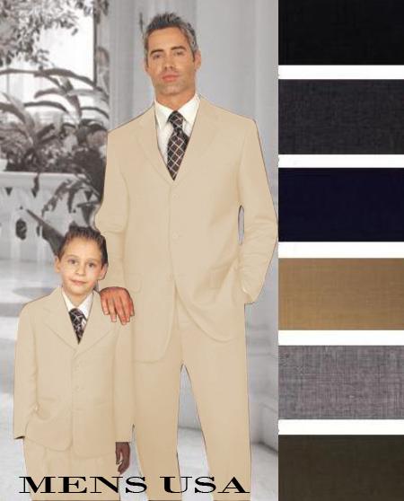 1 Men + 1 Boy Matching Set For Both Father And Son 2 For $278 Suit Beige Perfect for toddler Suit wedding attire outfits