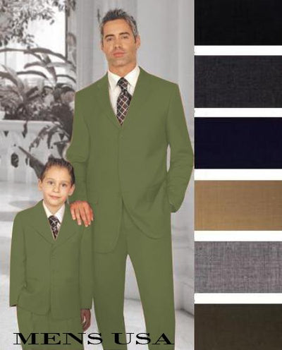 1 Men + 1 Boy Matching Set For Both Father And Son 2 For $278 Suit Olive Green Perfect for toddler Suit wedding attire outfits