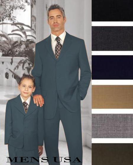 1 Men + 1 Boy Matching Set For Both Father And Son 2 For $278 Suit Dark Grey Perfect for toddler Suit wedding attire outfits