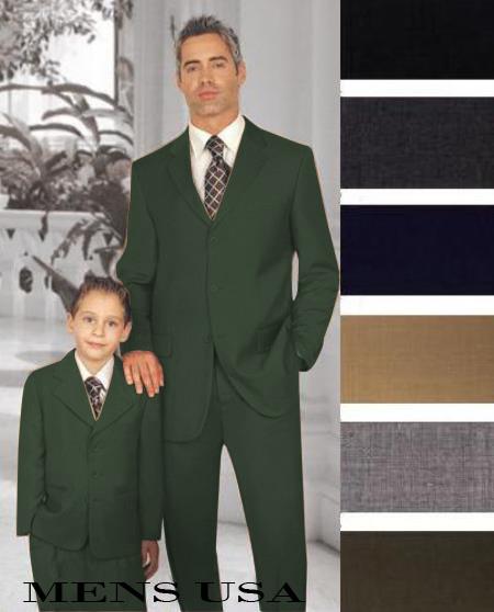 1 Men + 1 Boy Matching Set For Both Father And Son 2 For $278 Suit Charcoal Grey Perfect for toddler Suit wedding attire outfits