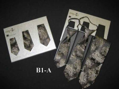 Black Mytie Father And Sons Matching Ties Set - Men's Neck Ties - Mens Dress Tie - Trendy Mens Ties