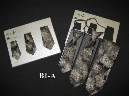 Black Mytie Father And Sons Matching Ties Set - Men's Neck Ties - Mens Dress Tie - Trendy Mens Ties