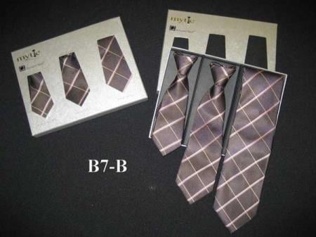 Brown Fabric Protector Mytie Father And Sons Matching Ties Set With Stain Resistant - Men's Neck Ties - Mens Dress Tie - Trendy Mens Ties