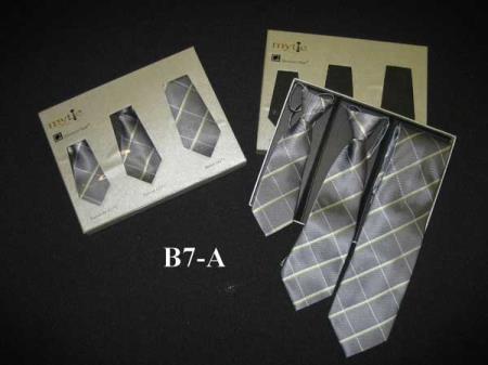 Fabric Protector Mytie Grey Father And Sons Matching Ties Set With Stain Resistant - Men's Neck Ties - Mens Dress Tie - Trendy Mens Ties