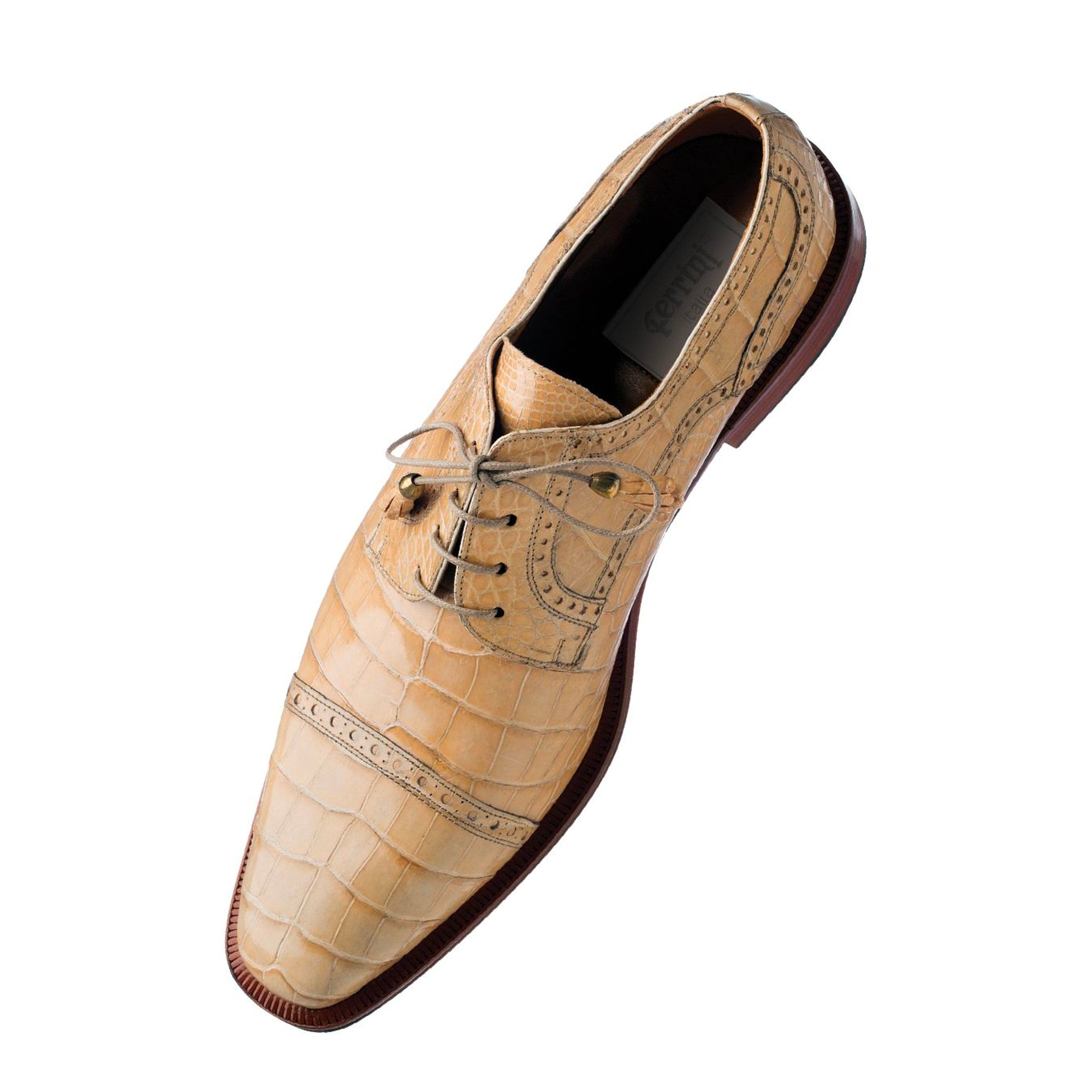 Ferrini Alligator Cap Toe Tan Dress Shoe