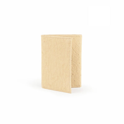 Mens Smooth Ostrich Trifold Wallet White