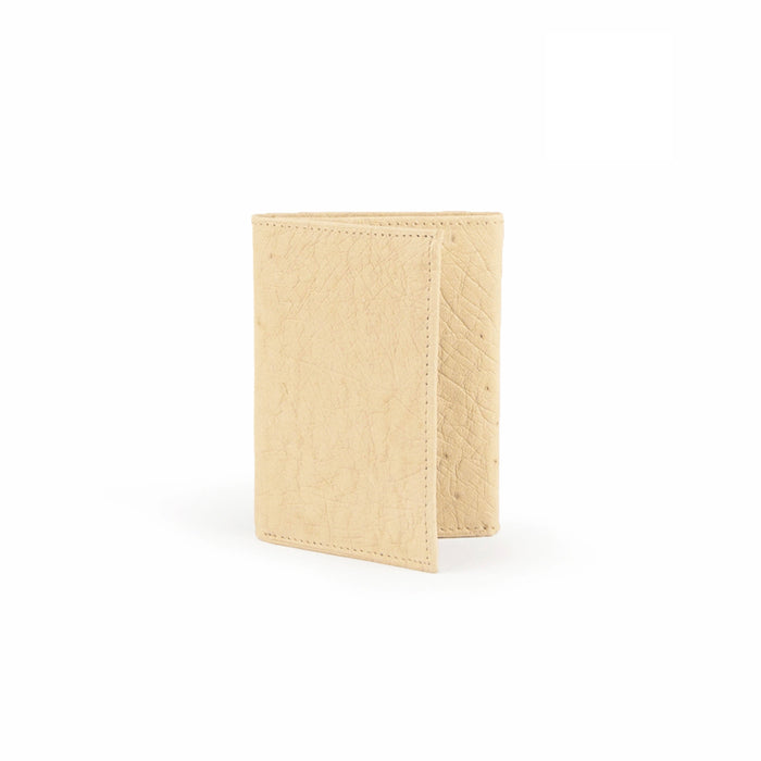 Mens Smooth Ostrich Trifold Wallet White