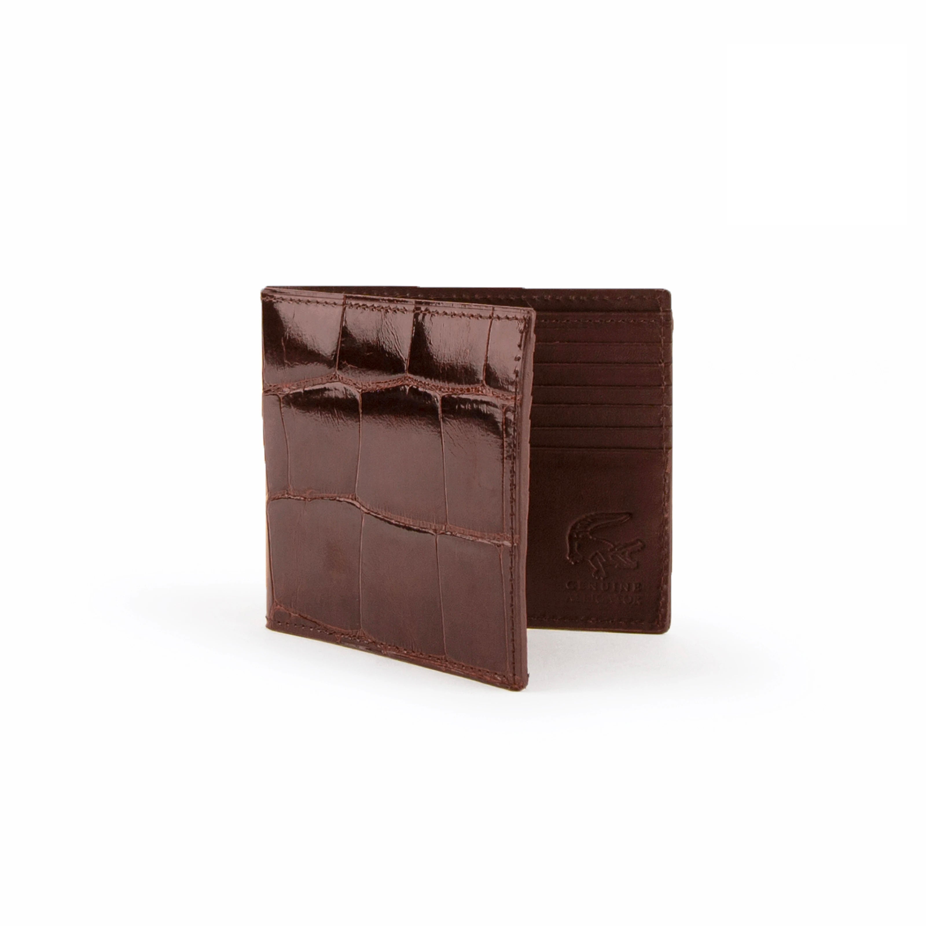 Alligator Hipster Wallet for Men - Brown