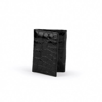 Alligator Trifold Wallet for Men, Black