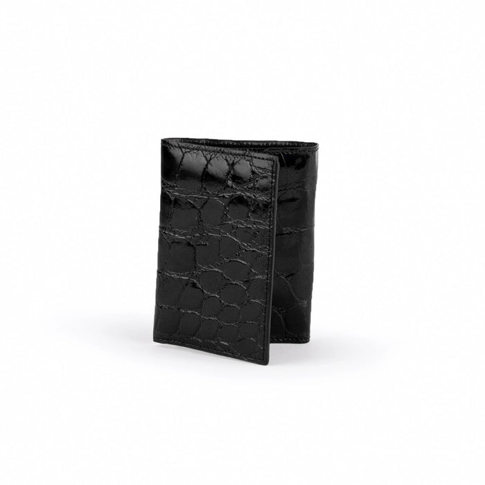 Alligator Trifold Wallet for Men, Black