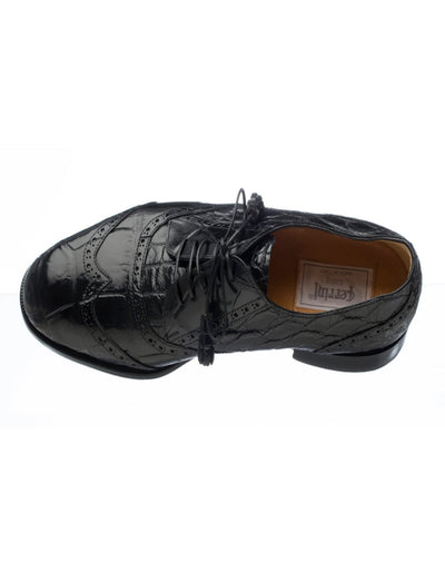 Ferrini 3673 Black Alligator Wingtip Dress Shoes