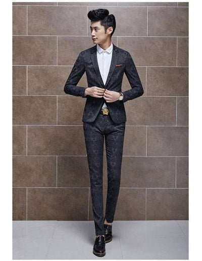 Men's 1 Button Black Suits