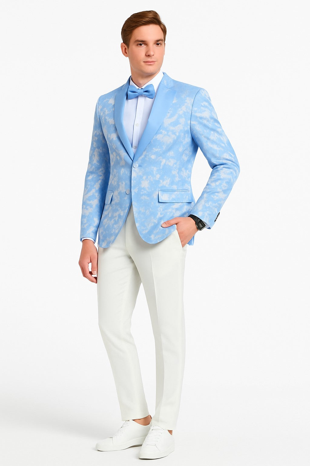Floral Sportcoat - Big and Tall Tuxedo Dinner Jakcet - 2023 Fancy Sky Blue Blazer