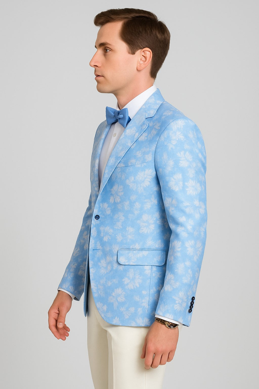 Floral Sportcoat - Big and Tall Tuxedo Dinner Jakcet - 2023 Fancy Sky Blue Blazer