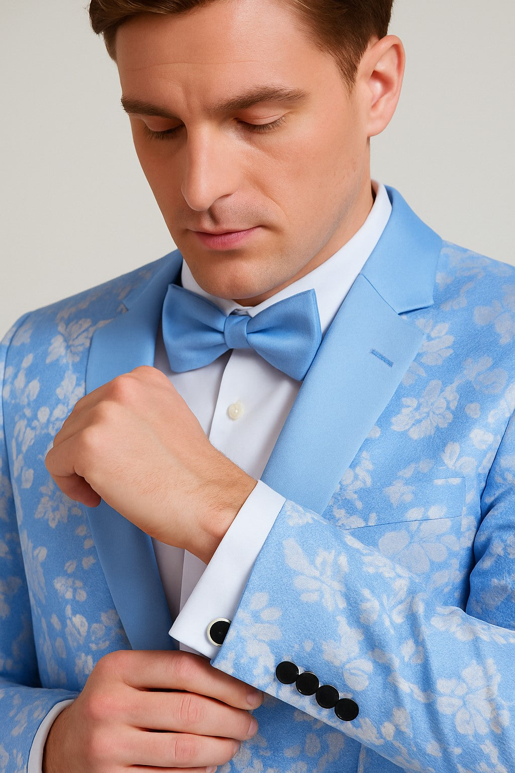 Floral Sportcoat - Big and Tall Tuxedo Dinner Jakcet - 2023 Fancy Sky Blue Blazer