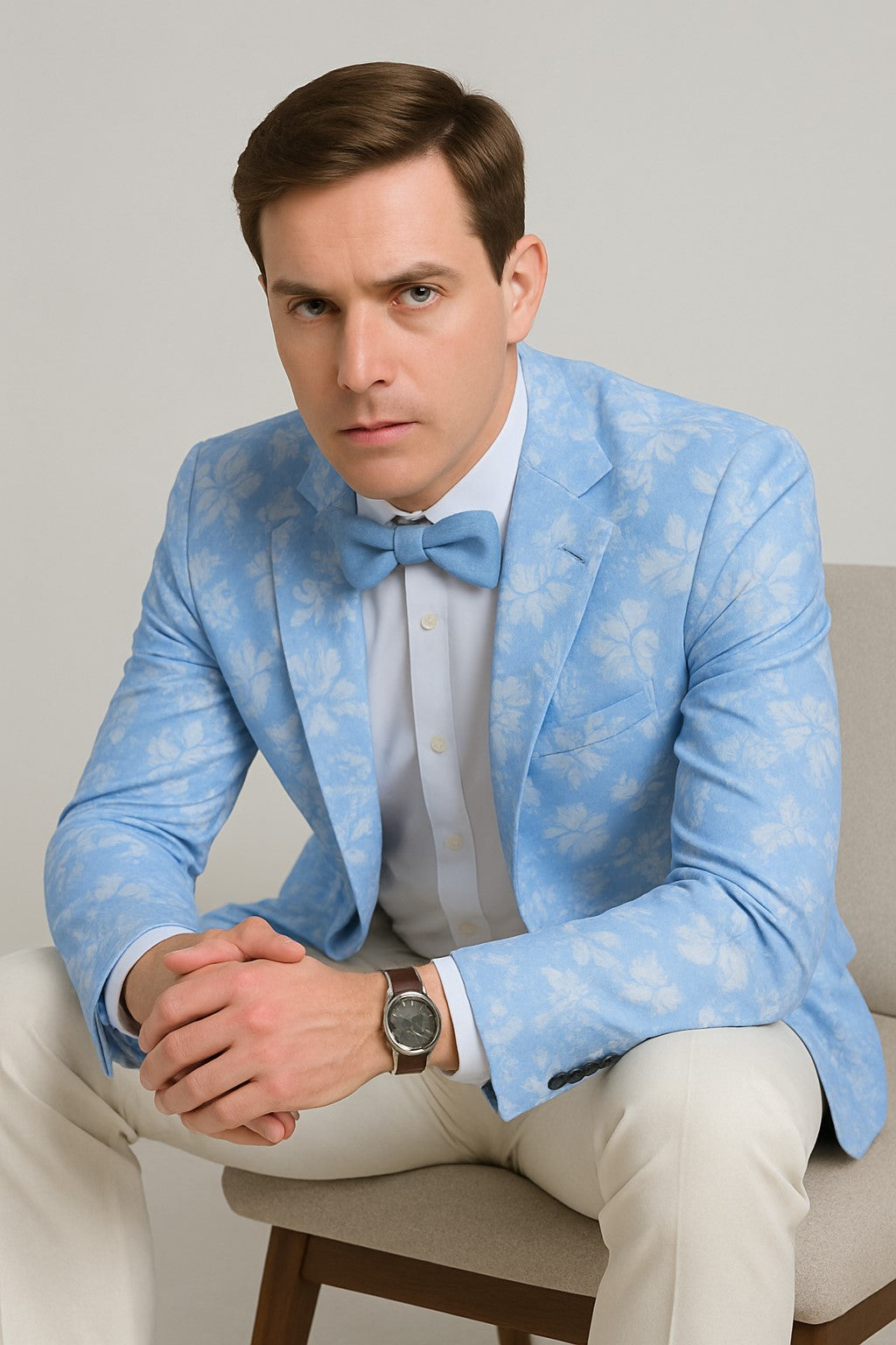 Floral Sportcoat - Big and Tall Tuxedo Dinner Jakcet - 2023 Fancy Sky Blue Blazer