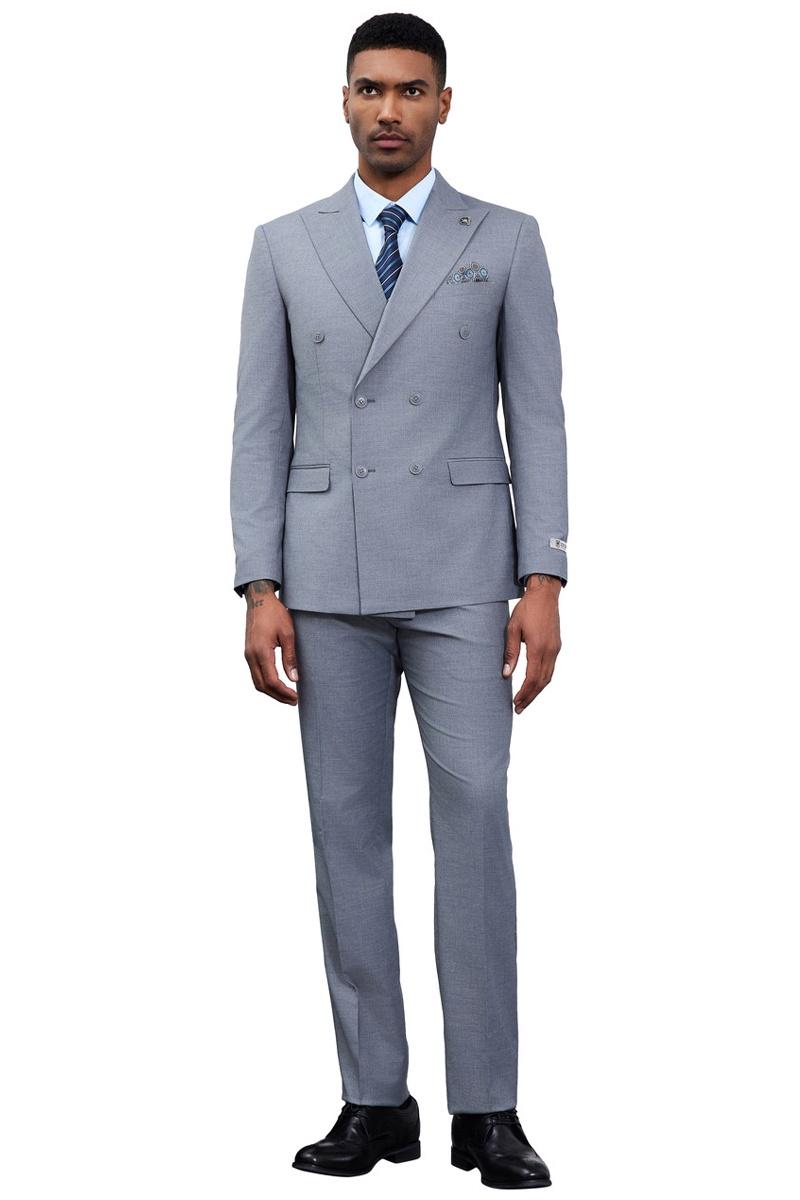 Stacy Adams Grey Double Breasted Men's Suit