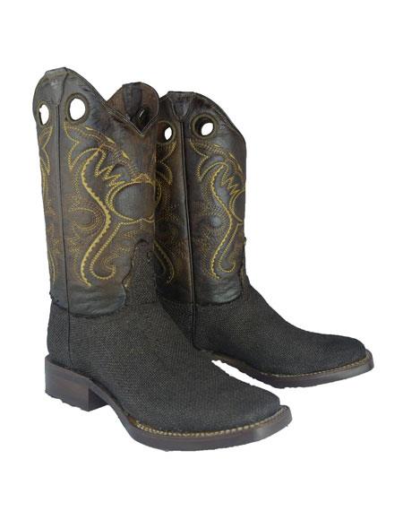 Men's Bota Rodeo Forrada Yute Mexican Cowboy Boot For Men Color Cafe