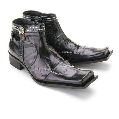 Mens Zota Leather Dress Boot in Black