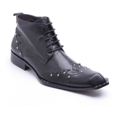 Mens Zota Leather Ankle Boot in Black