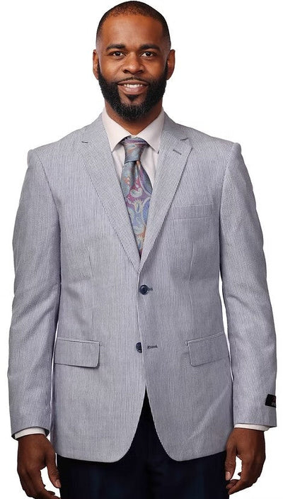 Vitali Navy Seersucker Suit G8006