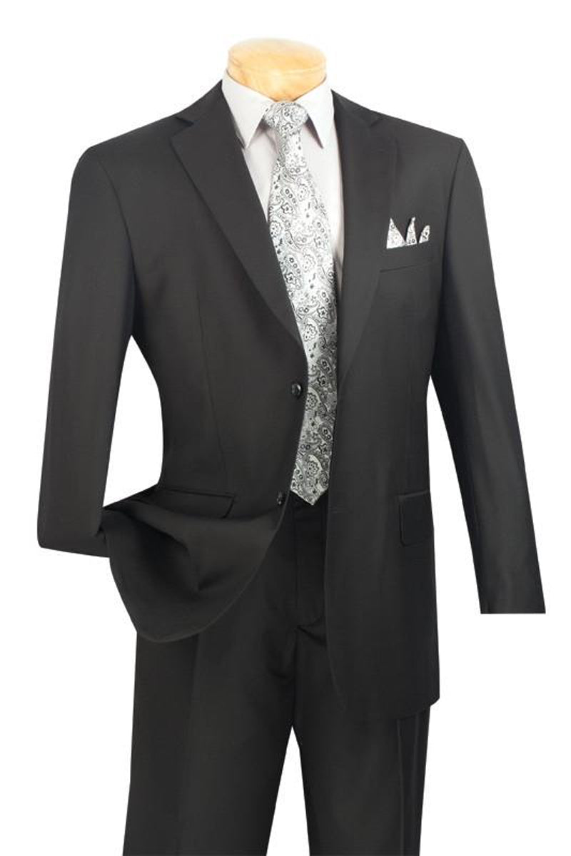 Men's 2 Button Modern Fit Black Suit