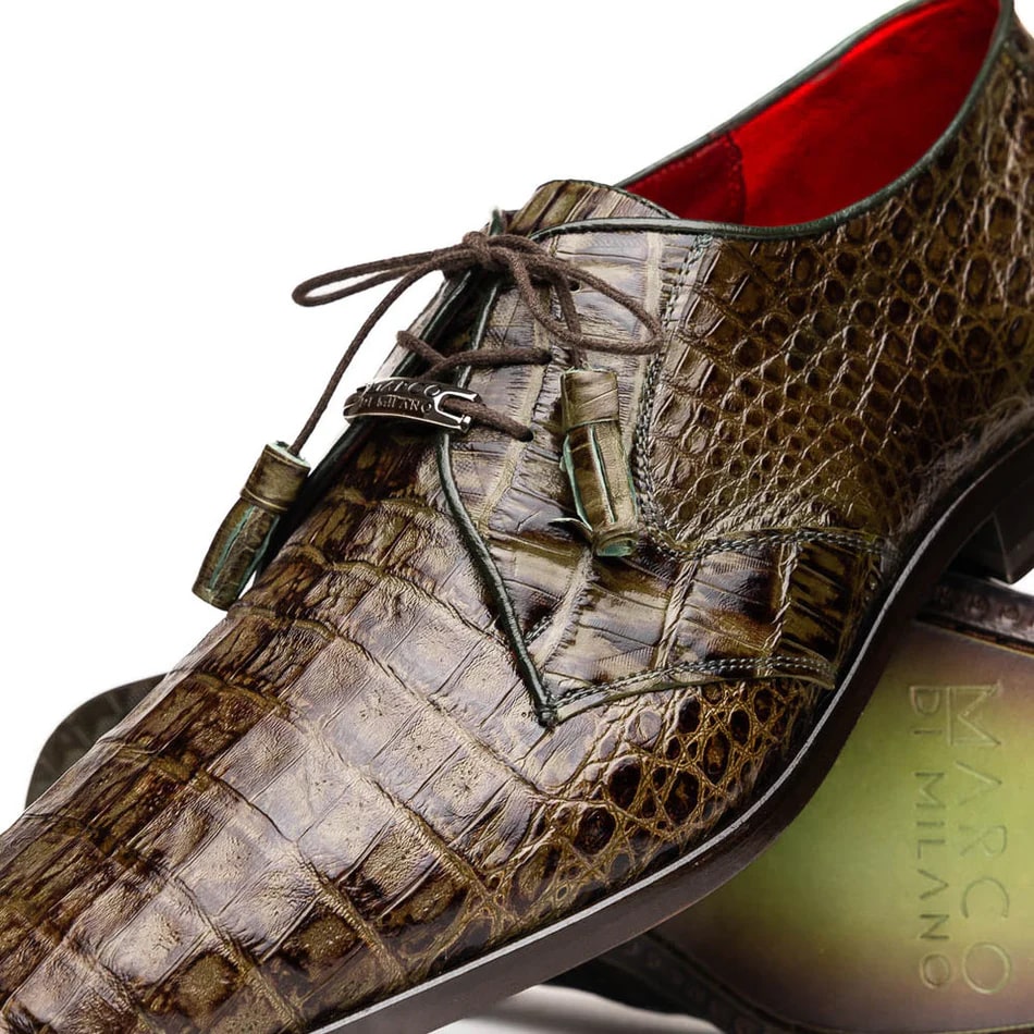 Marco Di Milano Lacio Wood Green Caiman Derby Oxfords