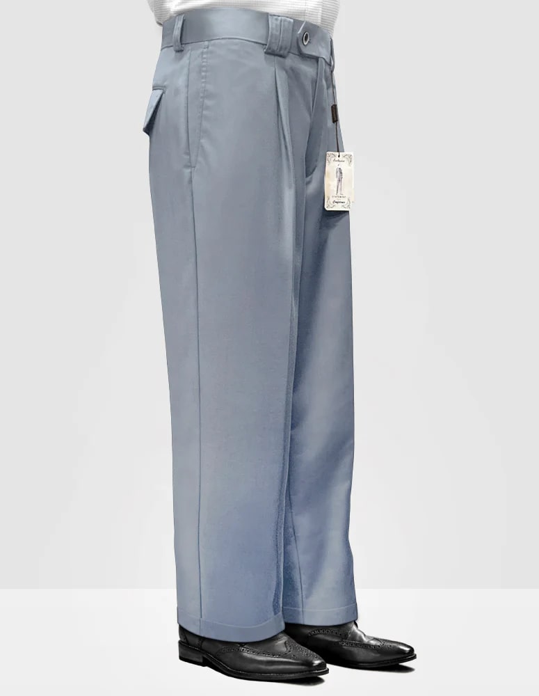 Solid Color Wide Leg Pants Steelblue