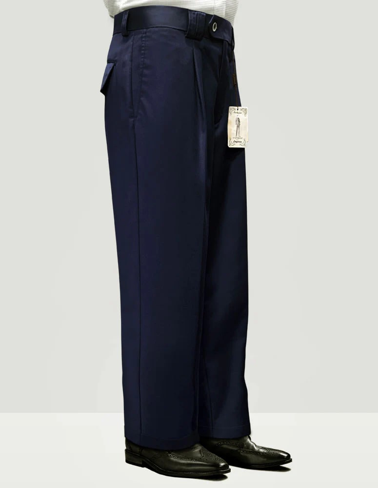 Solid Navy Wide Leg Pants by Statement Clothing
