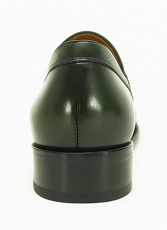 Mens Green Dress Shoes Mens Color Penny Stylish Dress Loafer -Olive