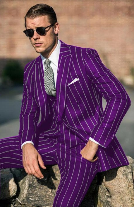Purple 1920s Gangster Pinstripe Suit