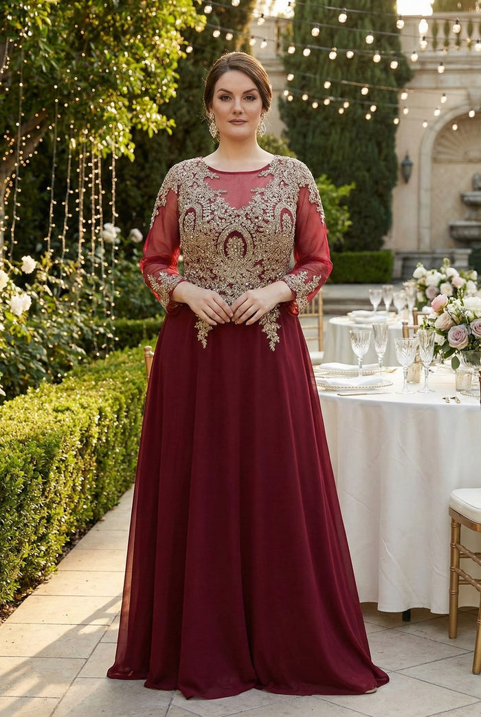 Plus Size Long Evening Gown Maxi Formal Dress for Women By May Queen MQ1549
