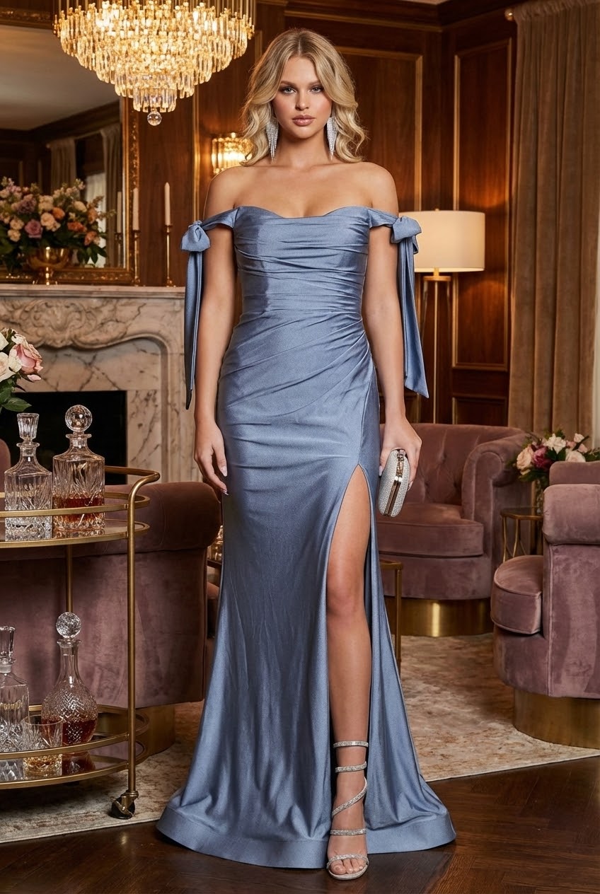 Prom Dress Stretchy Off The Shoulder Plus Size Gown for a Wedding Guest