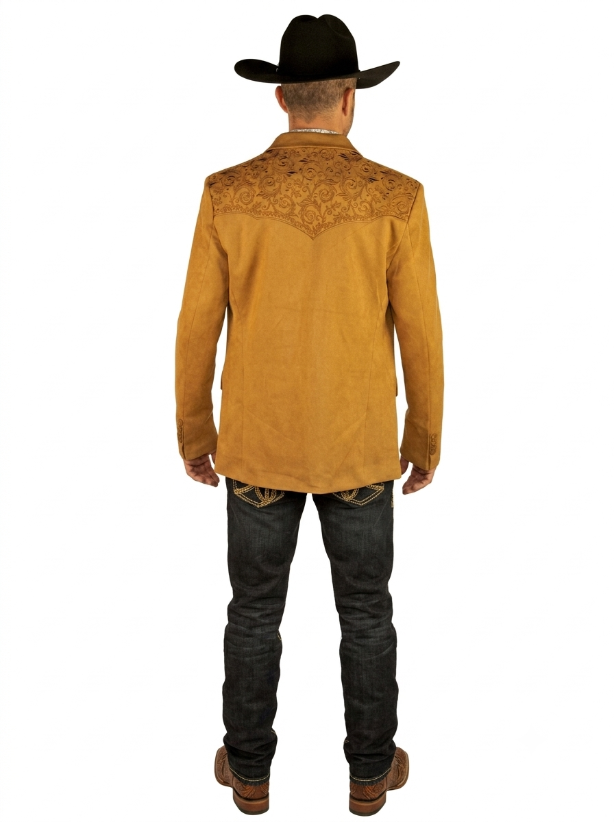 Mens SUEDE Cowboy Blazer Ultra Slim Fit LAM-516 in Color Camel