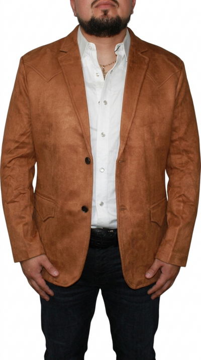 Mens SUEDE Cowboy Blazer Ultra Slim Fit LAM-510 in Color Camel