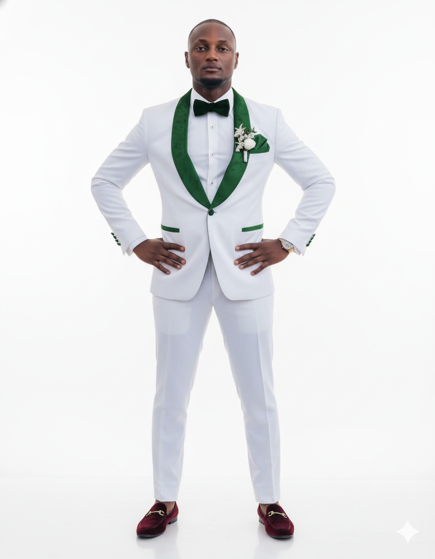 Emerald Green Tuxedo - Hunter Green Tuxedo + Vested Suit