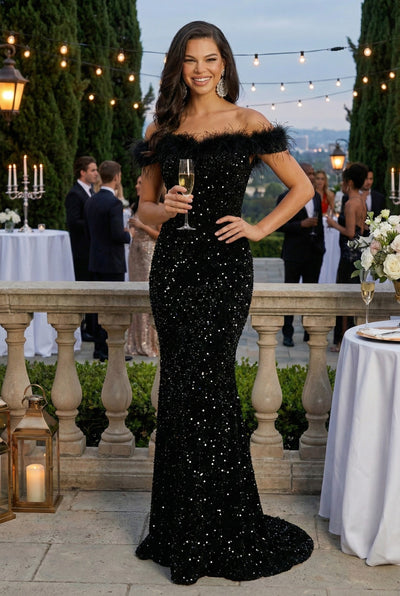 Sweetheart Sequin Long Red Carpet Gown