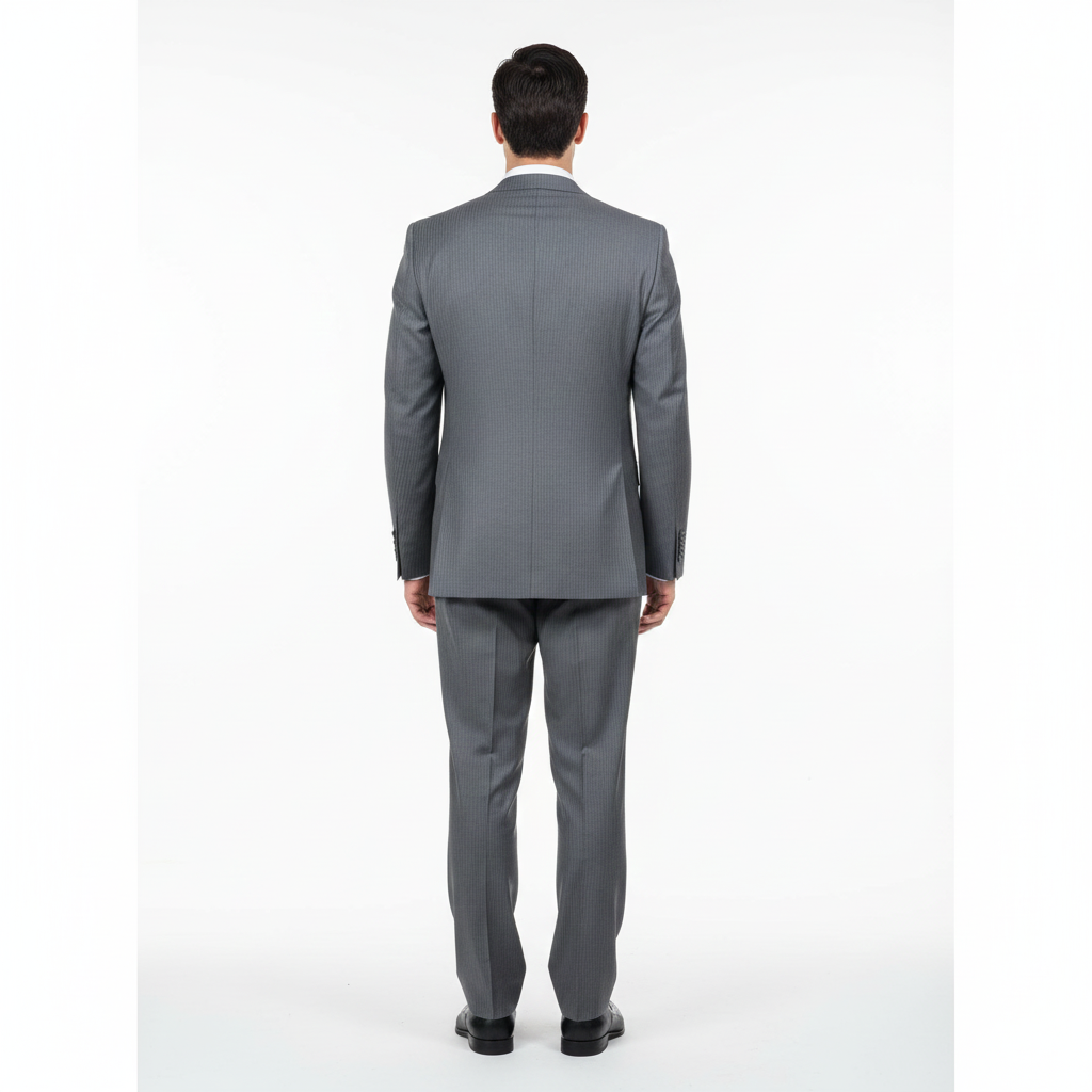 Men's Grey Tonal Shadow Stripe ~ Pinstripe 2-button 2 Piece Suits - Two piece Business suits Suit