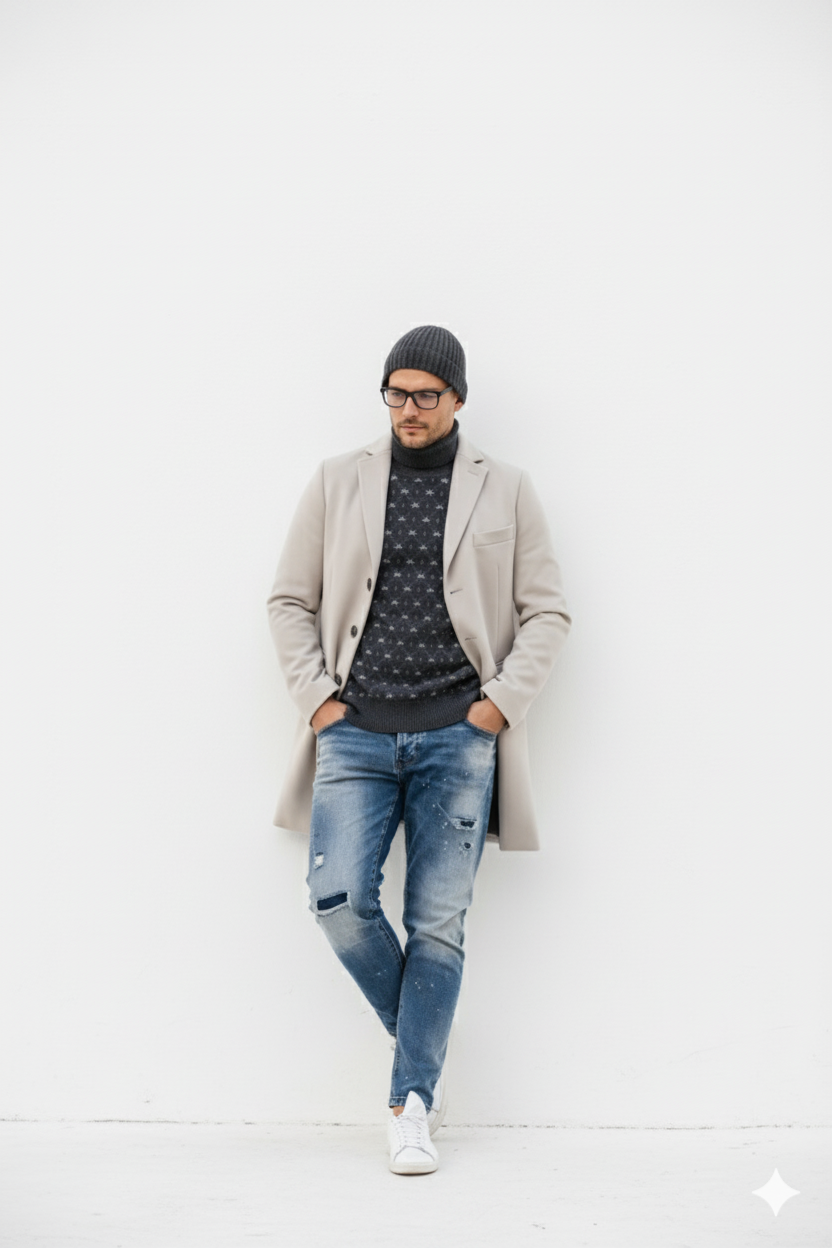 Light Tan Wool Carcoat - Beige Sand Overcoat