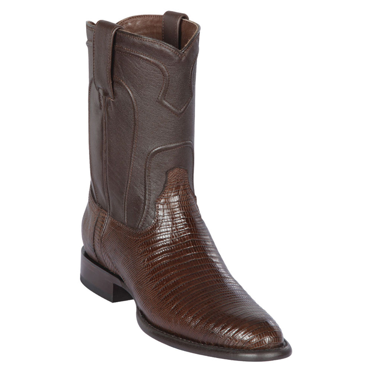 Genuine Lizard Teju Brown Roper Boots