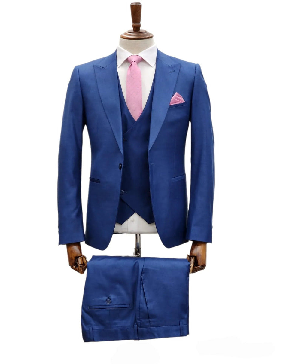 Giovanni Testi Navy 3 Piece Suit with Vest